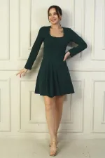 Women's U-Neck Short Crepe Dress