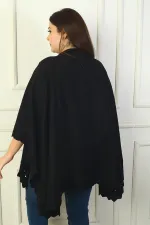 Women's Laser Cut Plus Size Acrylic Poncho