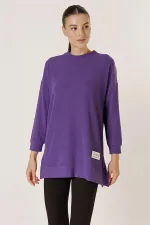 Yanları Yırtmaçlı Örme Tunik Bluz