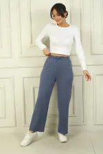 Women's Oysho Palazzo Pants with Elastic Waist and Pockets