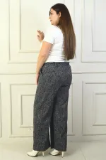Pantalon palazzo grande taille pour femme avec taille élastique et poches (marque Karyağdı B.)