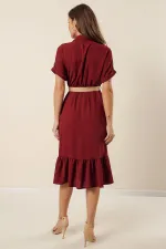 Shirt Collar Belted Ayrobin Dress