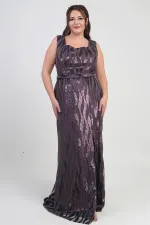 Robe longue à sequins doublée et à encolure carrée pour femme, grandes tailles