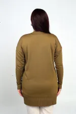 Women's Plus Size Tunic Blouse with Button Detail on Sleeves