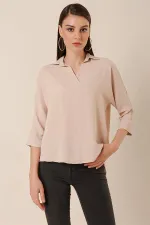 Polo Yaka Truvakar Kol Ayrobin Bluz