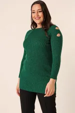 Pull tunique sport grande taille à épaules dénudées