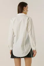Mini Zımbalı Uzun Kollu Koton Gömlek