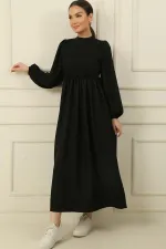 Lace Linen Effect Long Dress