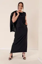 İthal Krep Boncuk İşlemeli Astarlı Üçlü B.B. Takım