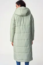 Hooded, Lined Long Oversized Puffer Coat