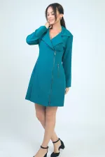 Women's Short Dress with Zipper Detail