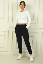 Kadın Beli Ve Paçası Lastikli Cepli Oysho Pantolon