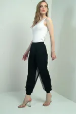 Kadın Üstü Şifon Beli Lastikli Şalvar Pantolon