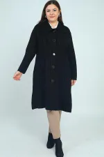 Manteau en maille grande taille pour femme avec poches