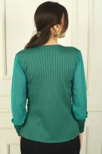 Pull sans manches en mousseline à col en V pour femme