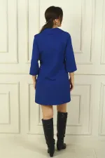 Robe courte à manches doubles et col polo pour femme