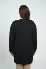 Gilet côtelé en lycra grande taille pour femme avec poches