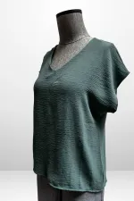 Kadın V Yaka Ayrobin Bluz