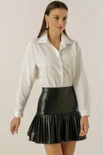 Mini Zımbalı Uzun Kollu Koton Gömlek