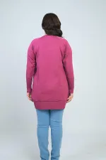 Kadın Kolları Şeritli Büyük Beden Tunik Bluz