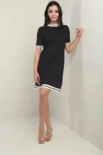 Women's Ribbed Short Sleeve Combed Cotton Dress