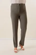 Pantalon large en crêpe importé avec côtés élastiqués