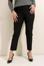 Pantalon grande taille avec taille élastique et tissu extensible
