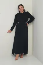 Robe longue grande taille pour femme avec imprimé de pierres et de perles