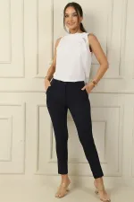 Klasik Yandan Cepli Likra Pantolon