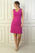 V Yaka Klasik Kısap Elbise