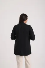 Ensemble 2 pièces pour femme : chemisier sans manches en lycra et veste en dentelle à manches repliées, grandes tailles.