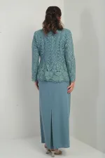 Beaded and Lace Lined Dress and Jacket Set, Plus Size, Two-Piece