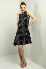 Kadın Etnik Desen Kordeneli Kısa Elbise