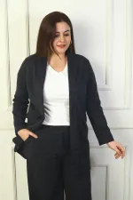 Women's Shawl Collar Snowdrop Plus Size Cashmere Jacket