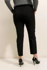 Pantalon grande taille avec taille élastique et tissu extensible