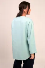 Gilet en cachemire 3 fils pour femme avec devant en dentelle