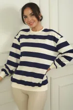 Women's Horizontal Striped Comfortable Sweatshirt