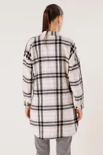 Chemise tunique à carreaux à double poche