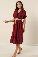 Shirt Collar Belted Ayrobin Dress
