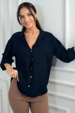 Kadın Kol Katlamalı Lyocell Gömlek