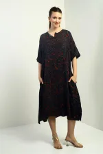 Robe oversize à poches et motif châle pour femme