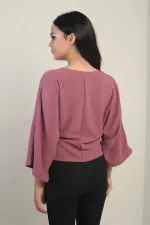 Women's Wrap Neck Short Ayrobin Blouse