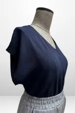 Kadın V Yaka Ayrobin Bluz