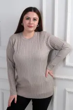 Kadın Büyük Beden Fitilli Bluz