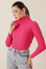 Turtleneck Lycra Acrylic Knit Sweater