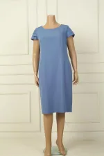 Robe courte en crêpe BB doublée à manches demi-lune à 3 couches pour femme