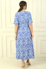 Patterned Wrap-Around Printed Viscose Dress