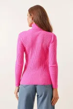 Turtleneck Lycra Acrylic Knit Sweater