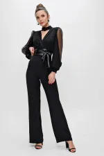 Simli Organze Kollu Tulum