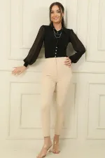 High Waist Slim Fit Lycra Pants